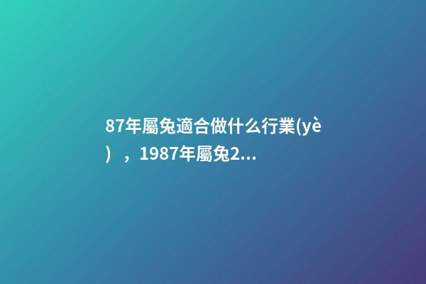 87年屬兔適合做什么行業(yè)，1987年屬兔2022 年運勢 87年兔34歲的財運2022，1987年屬兔2022年運勢及運程女性-第1張-觀點-玄機派